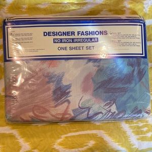 NWT 1980’s designer fashion pink and blue‎ 3 piece twin set. B1